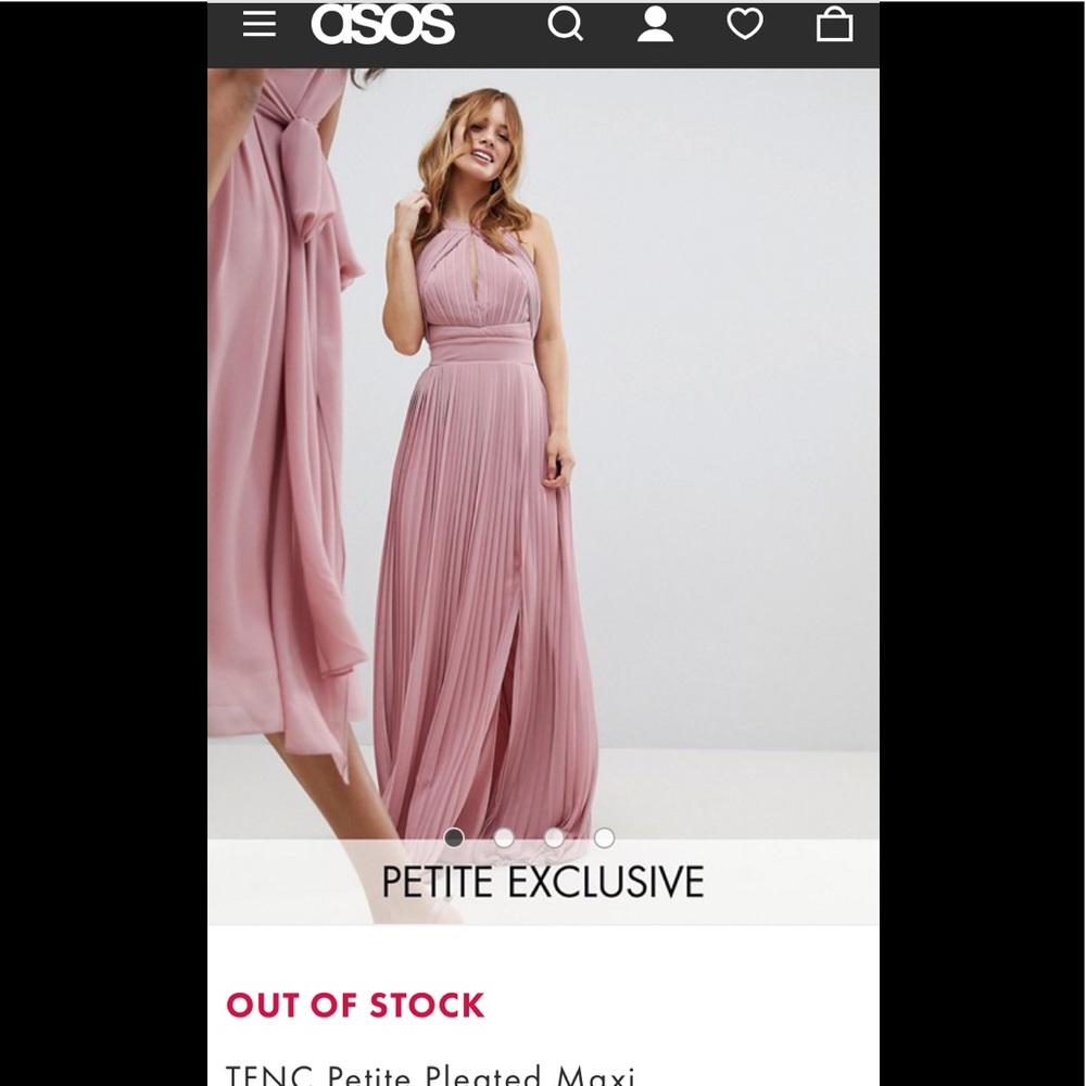 ASOS Petite Pleated Maxi Dress Size 2